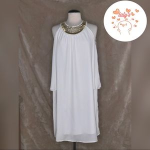 ✨Mlle Gabrielle White Dress with Gold designs